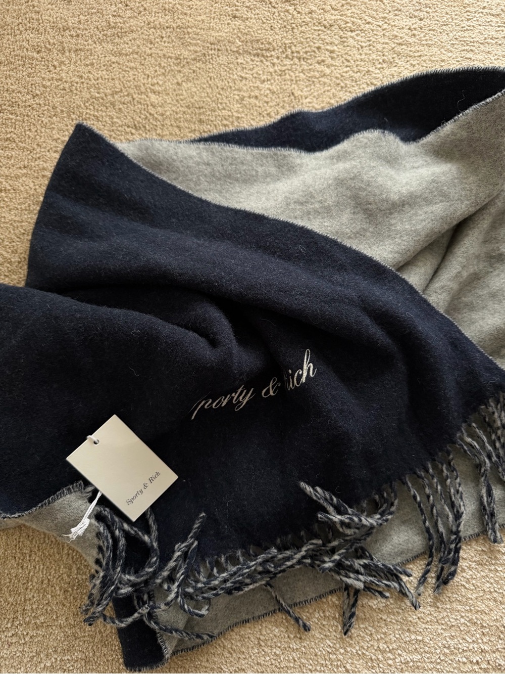 Sporty & Rich reversible wool scarf